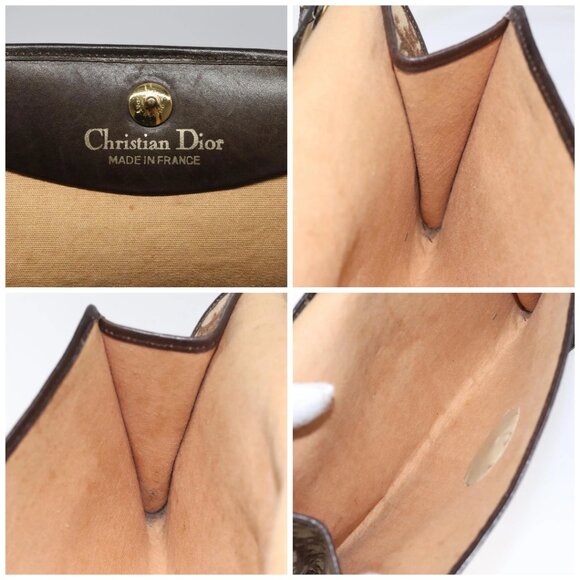 Christian Dior Trotter Canvas Shoulder Bag Brown Gold Auth - Picture 15 of 16